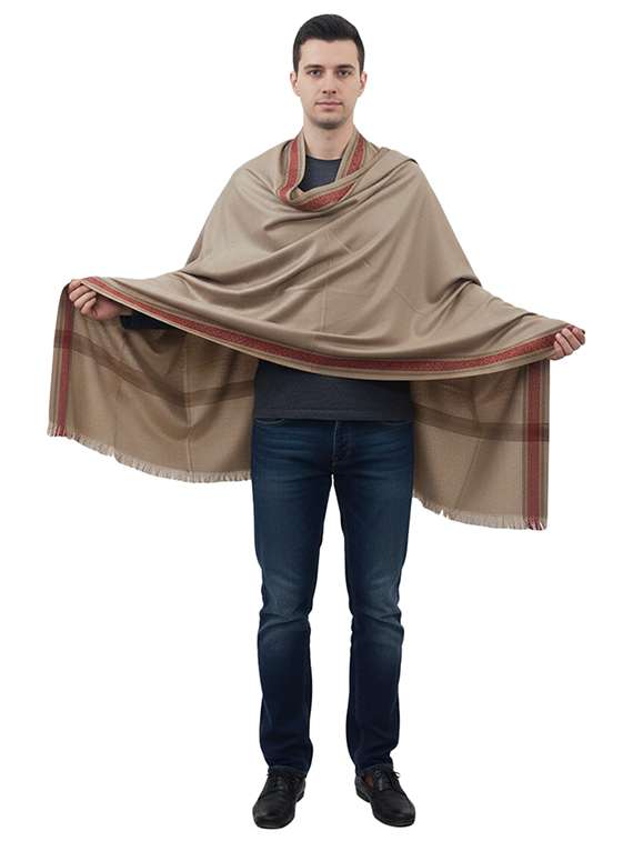 men solid pashmina shawl - 22224427 -  Standard Image - 2