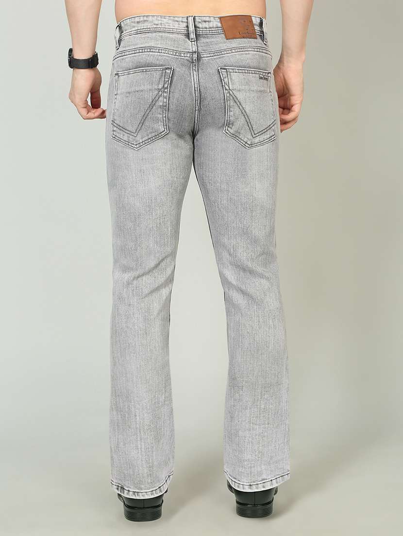 men plain mid rise full length bootcut jeans - 22224455 -  Standard Image - 2