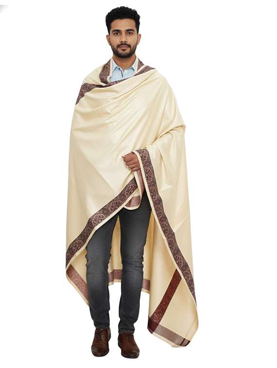 men solid pashmina shawl - 22224458 -  Standard Image - 2