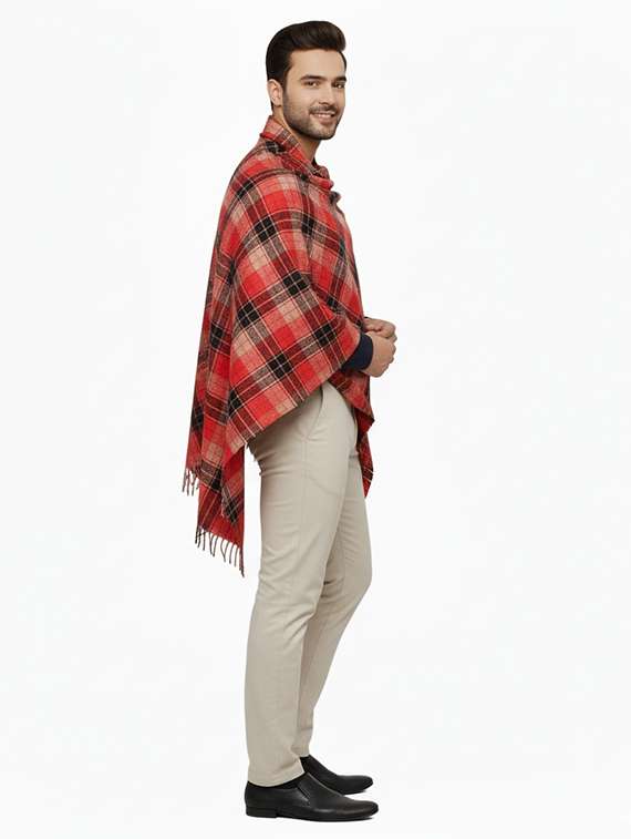men checkered pashmina shawl - 22224473 -  Standard Image - 2