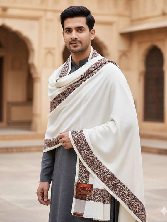 men solid pashmina shawl - 22224474 -  Standard Image - 2