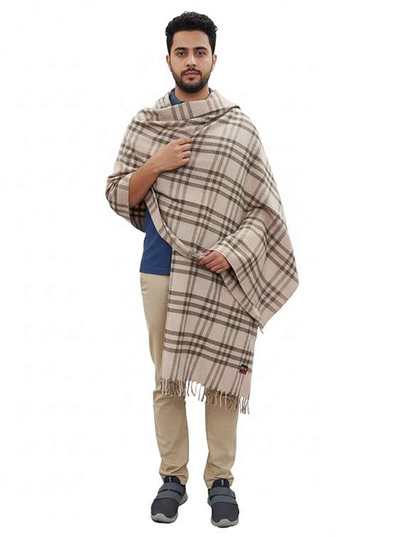 men checkered pashmina shawl - 22224484 -  Standard Image - 2