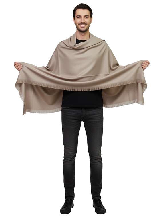 men solid pashmina shawl - 22224509 -  Standard Image - 2