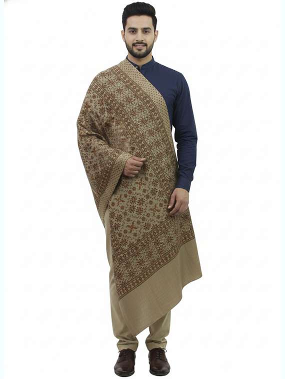 men self design pashmina shawl - 22224518 -  Standard Image - 2