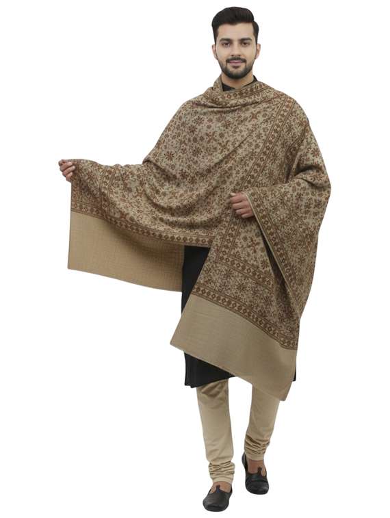 men self design pashmina shawl - 22224519 -  Standard Image - 2