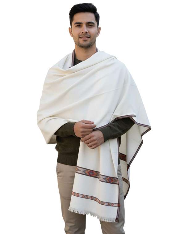 men solid pashmina shawl - 22224530 -  Standard Image - 2