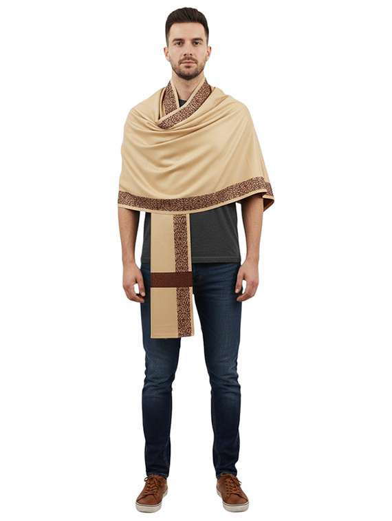 men solid pashmina shawl - 22224532 -  Standard Image - 2
