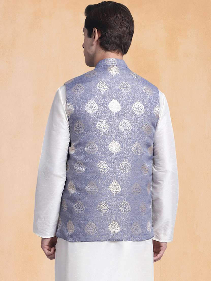 men self design mandarin neck regular fit nehru jacket - 22224544 -  Standard Image - 2