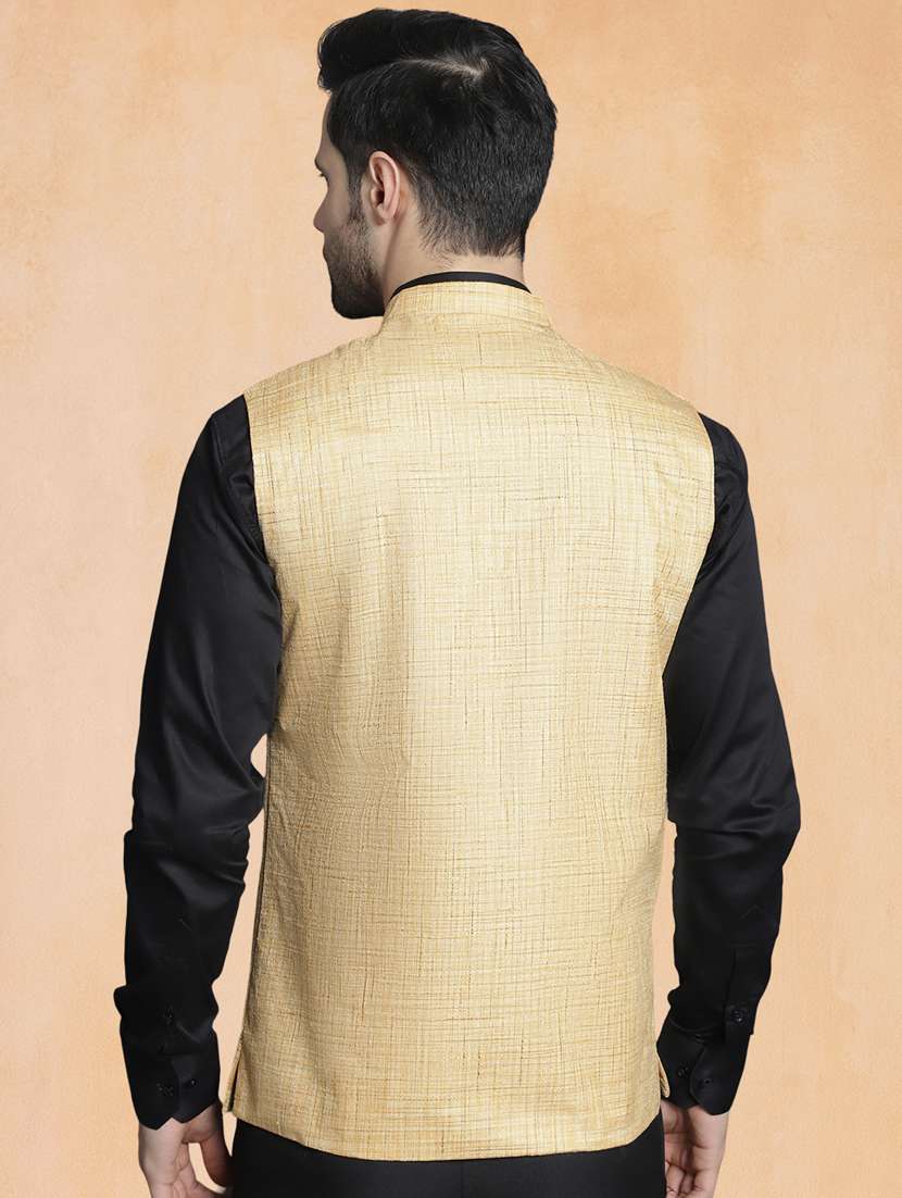men self design mandarin neck regular fit nehru jacket - 22224580 -  Standard Image - 2