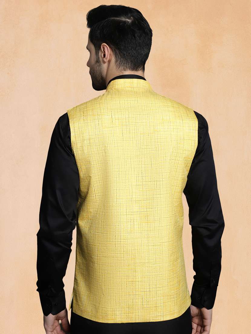 men self design mandarin neck regular fit nehru jacket - 22224581 -  Standard Image - 2