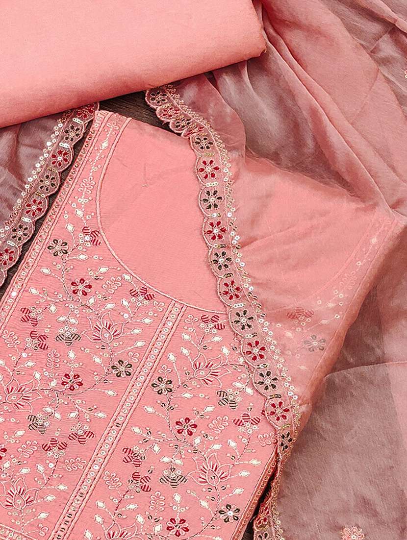 women solid with work embroidered unstitched suit set - 22224635 -  Standard Image - 2