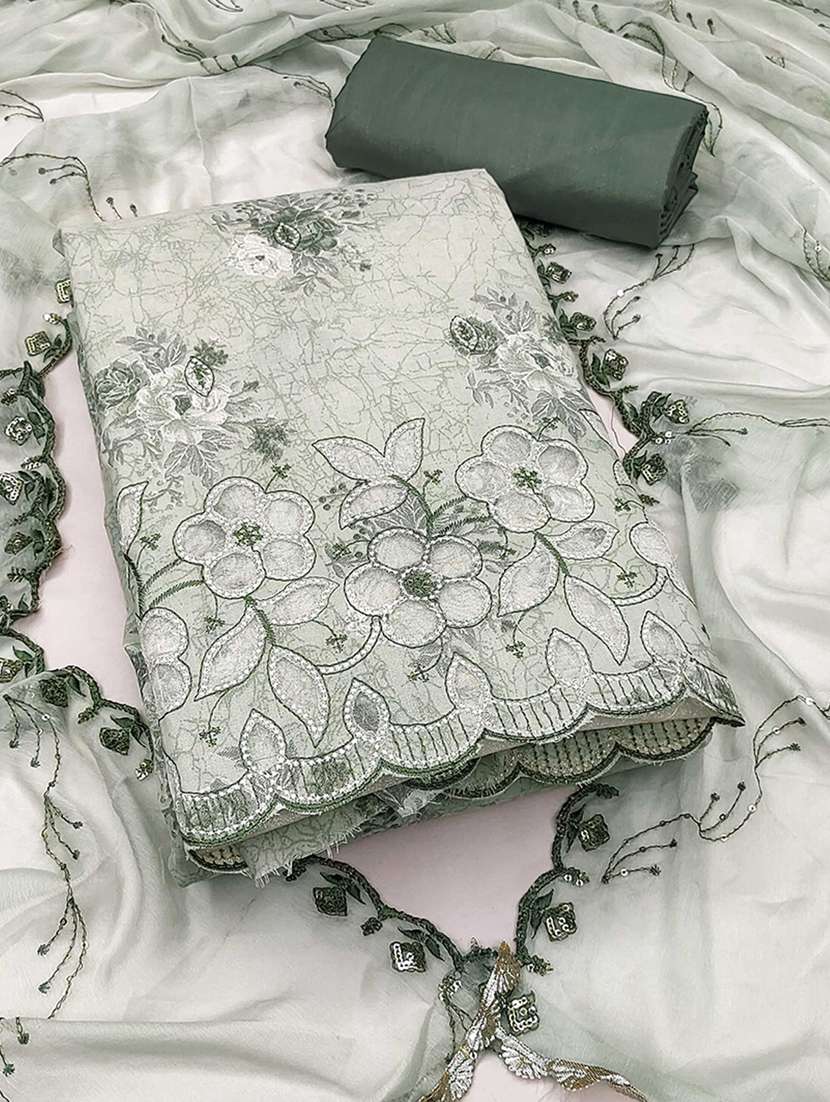 women floral embroidered unstitched suit set