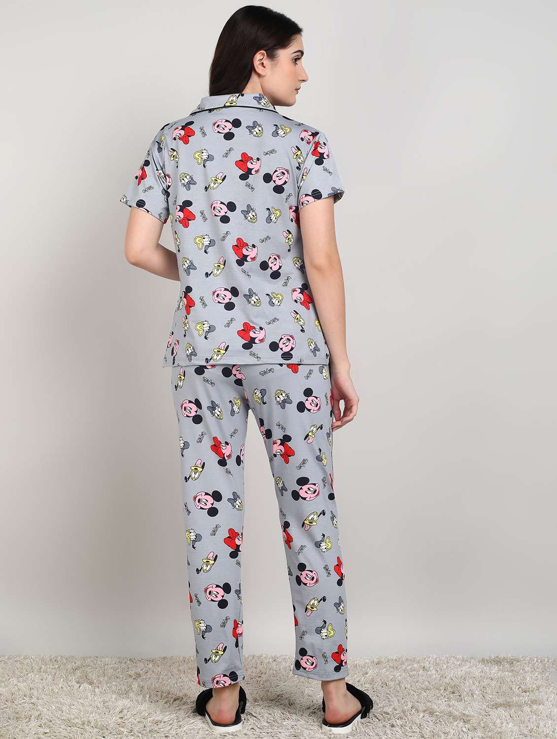 women printed nightwear pyjama set - 22224683 -  Standard Image - 2