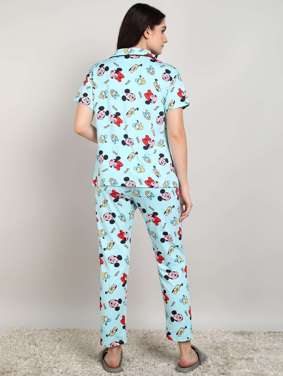 women printed nightwear pyjama set - 22224684 -  Standard Image - 2