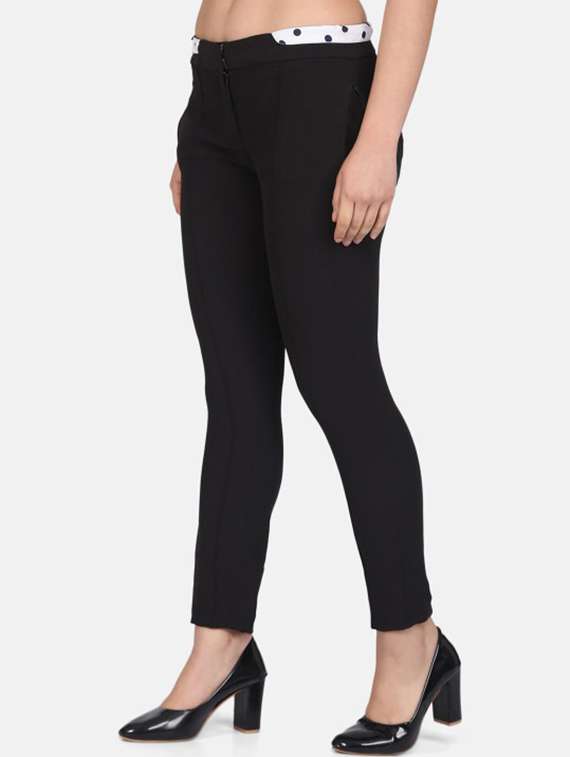 women solid low rise cigarette pants  - 22224691 -  Standard Image - 2
