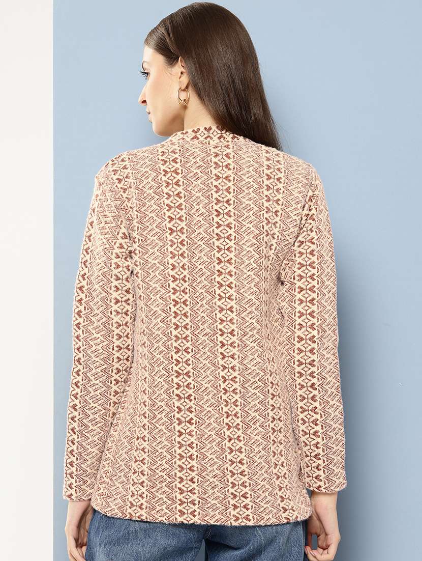 women self designed long sleeve cardigan - 22224750 -  Standard Image - 2
