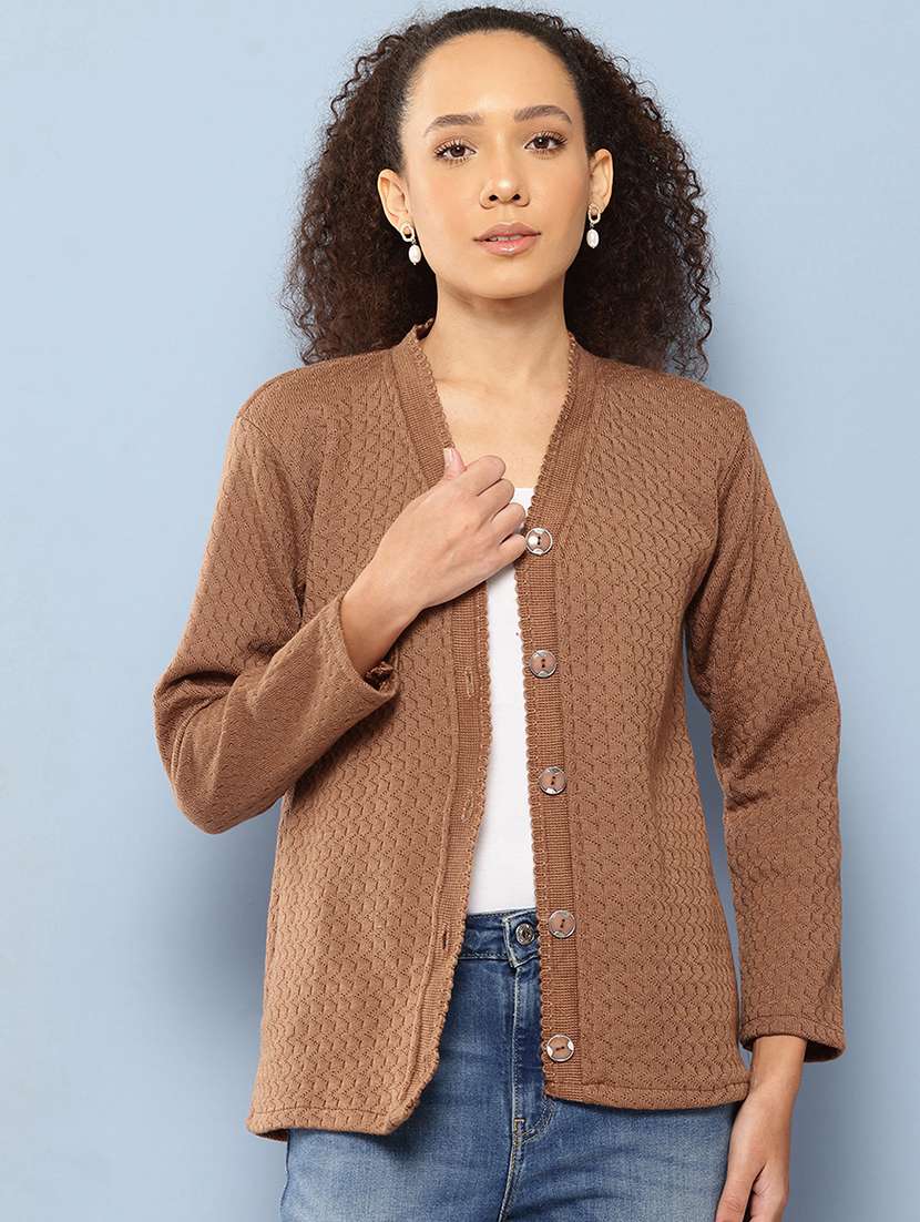 women self designed long sleeve cardigan