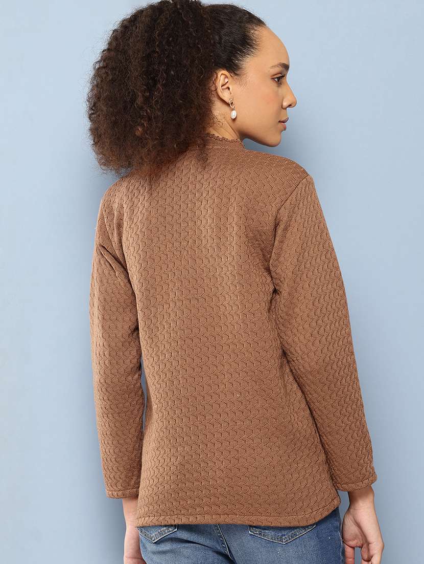 women self designed long sleeve cardigan - 22224755 -  Standard Image - 2