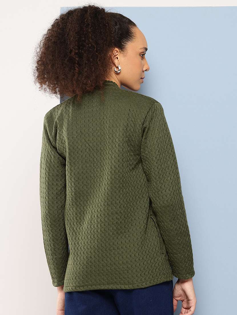 women self designed long sleeve cardigan - 22224757 -  Standard Image - 2