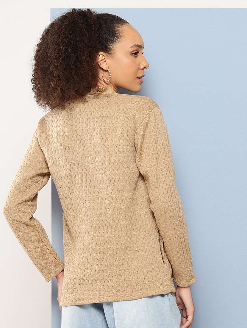 women self designed long sleeve cardigan - 22224758 -  Standard Image - 2