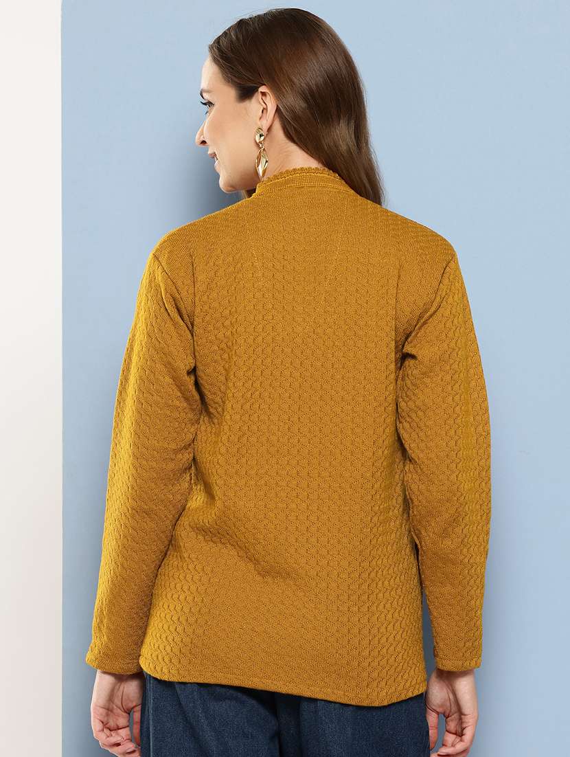 women self designed long sleeve cardigan - 22224759 -  Standard Image - 2