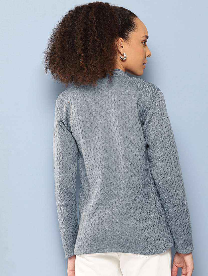 women self designed long sleeve cardigan - 22224760 -  Standard Image - 2