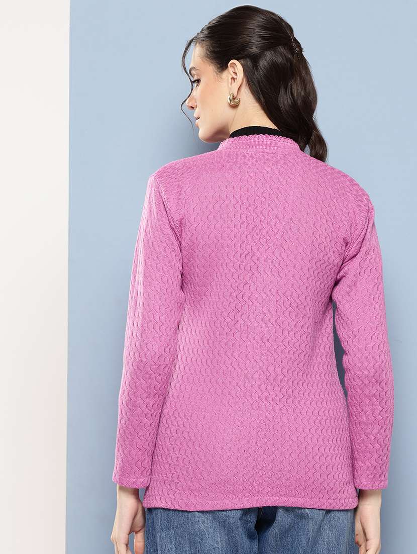 women self designed long sleeve cardigan - 22224762 -  Standard Image - 2