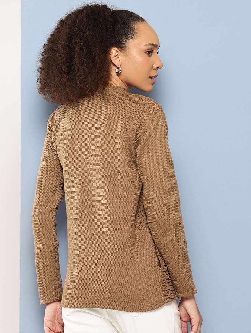 women self designed long sleeve cardigan - 22224766 -  Standard Image - 2