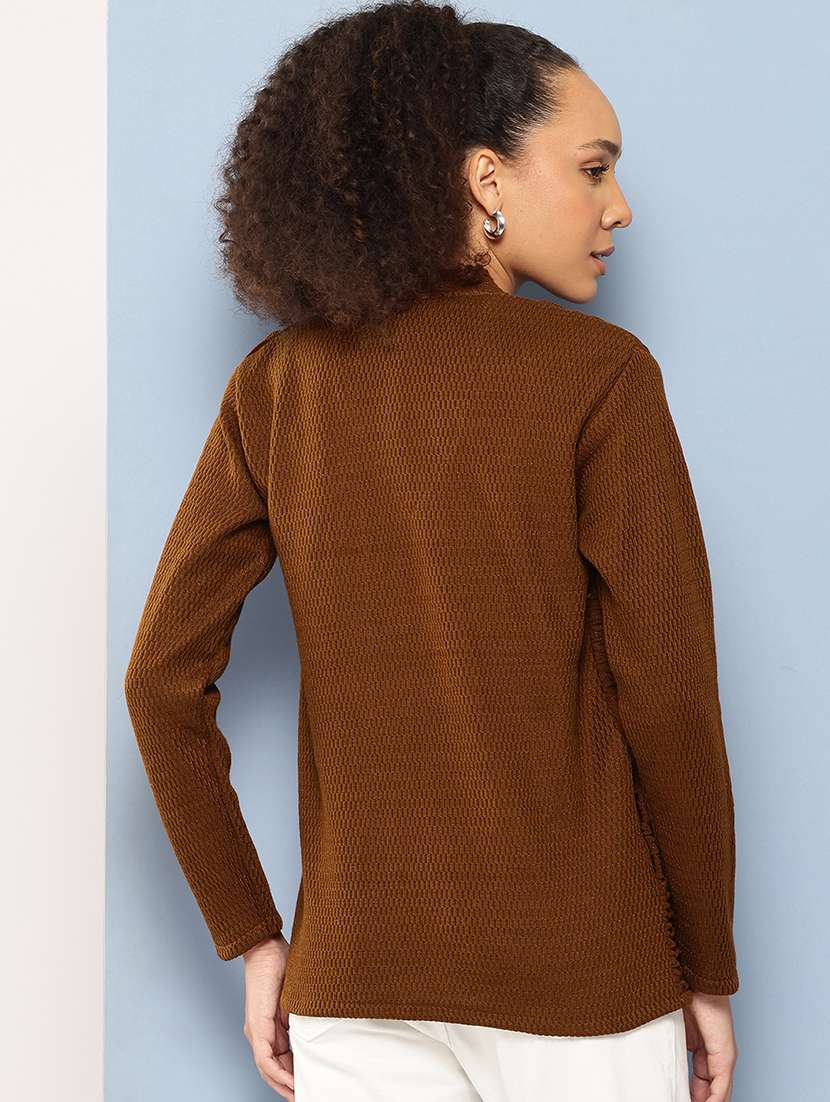 women self designed long sleeve cardigan - 22224767 -  Standard Image - 2