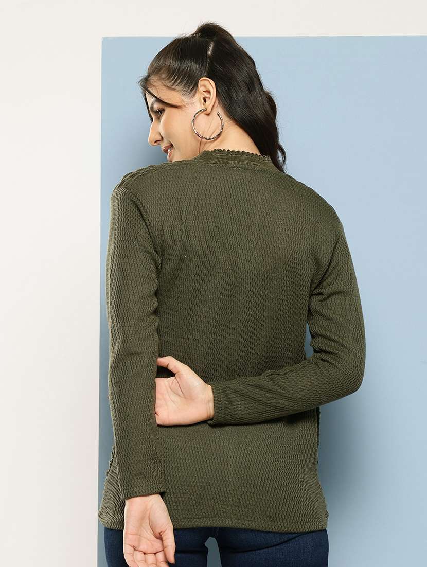 women self designed long sleeve cardigan - 22224768 -  Standard Image - 2