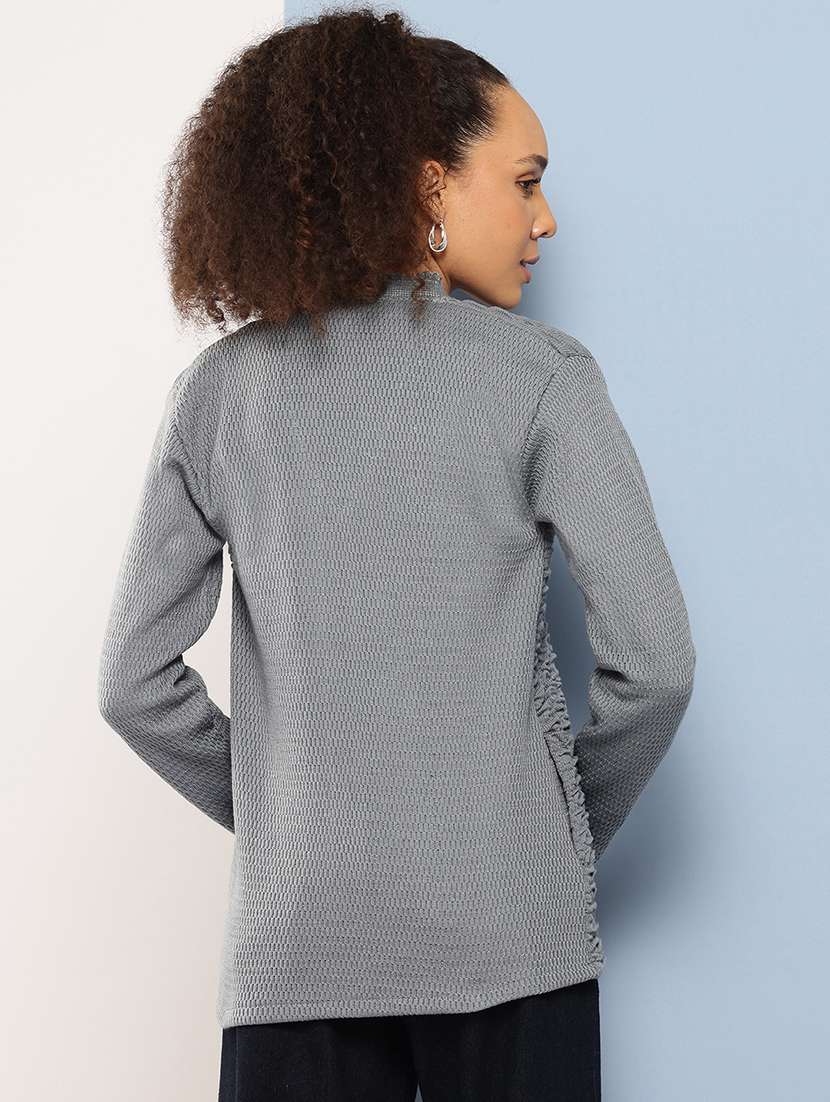 women self designed long sleeve cardigan - 22224770 -  Standard Image - 2