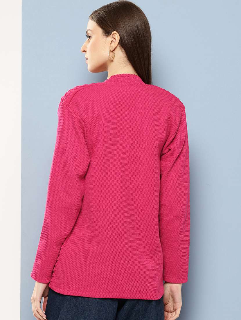 women self designed long sleeve cardigan - 22224775 -  Standard Image - 2