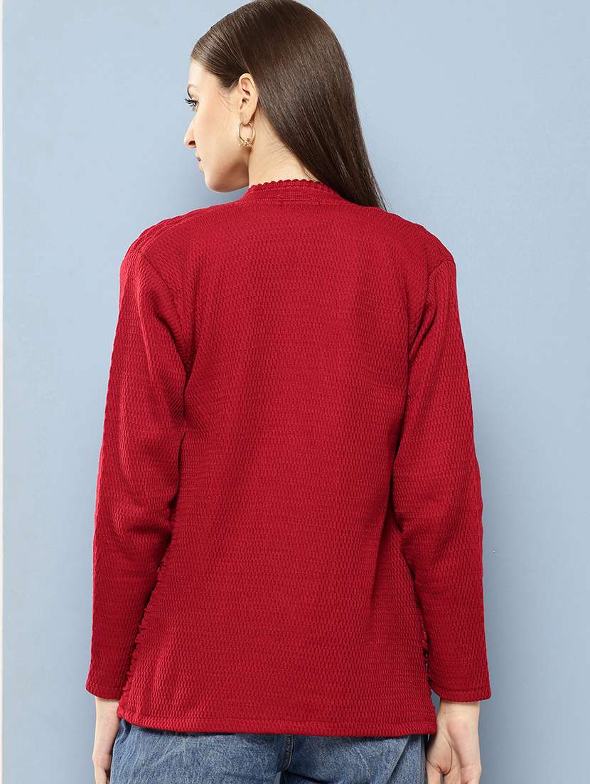 women self designed long sleeve cardigan - 22224776 -  Standard Image - 2