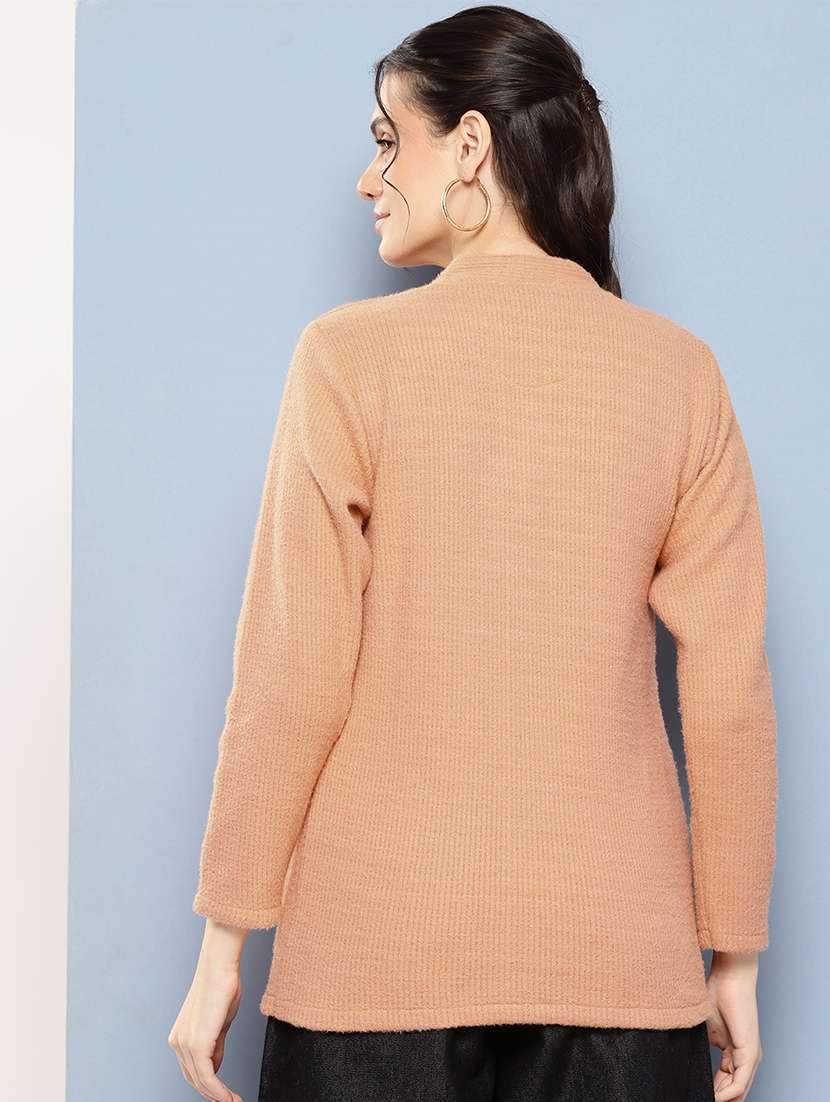 women self designed long sleeve cardigan - 22224779 -  Standard Image - 2