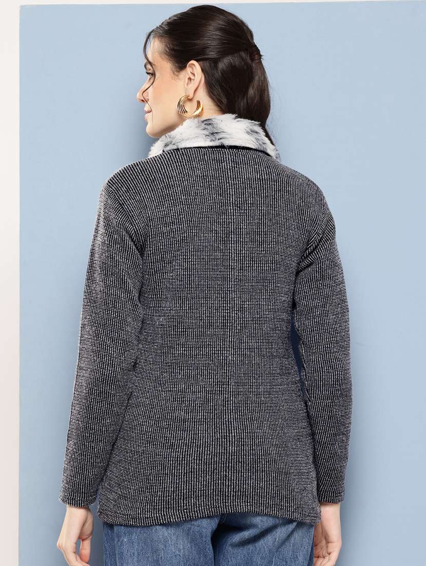 women self designed long sleeve cardigan - 22224781 -  Standard Image - 2