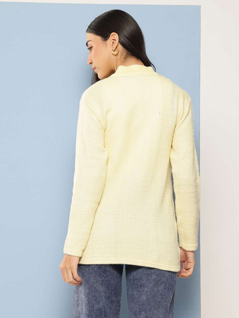 women self designed long sleeve cardigan - 22224784 -  Standard Image - 2