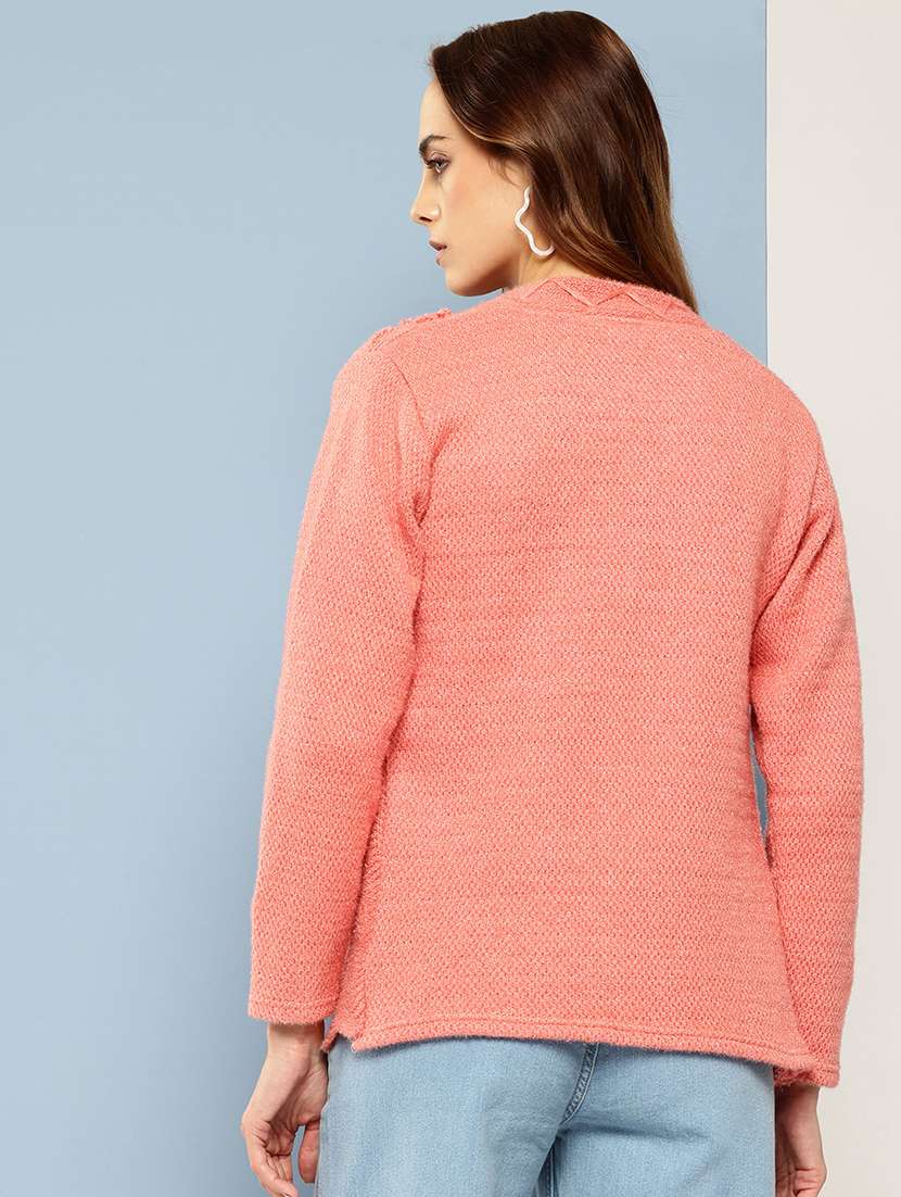 women self designed long sleeve cardigan - 22224797 -  Standard Image - 2