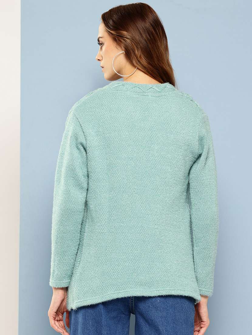 women self designed long sleeve cardigan - 22224798 -  Standard Image - 2