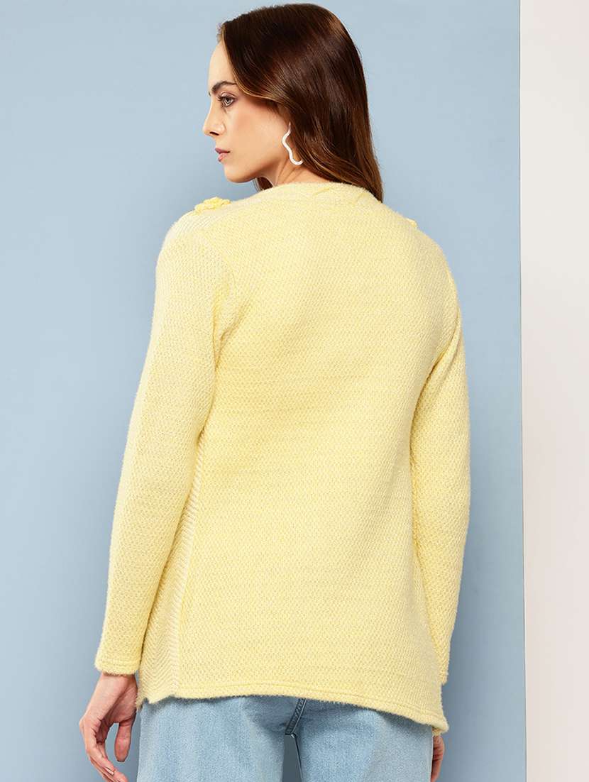 women self designed long sleeve cardigan - 22224799 -  Standard Image - 2