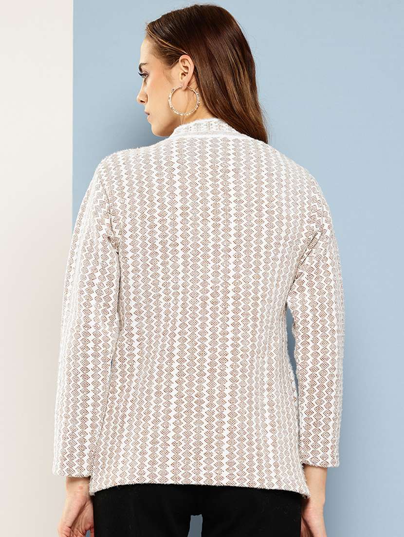 women self designed long sleeve cardigan - 22224814 -  Standard Image - 2