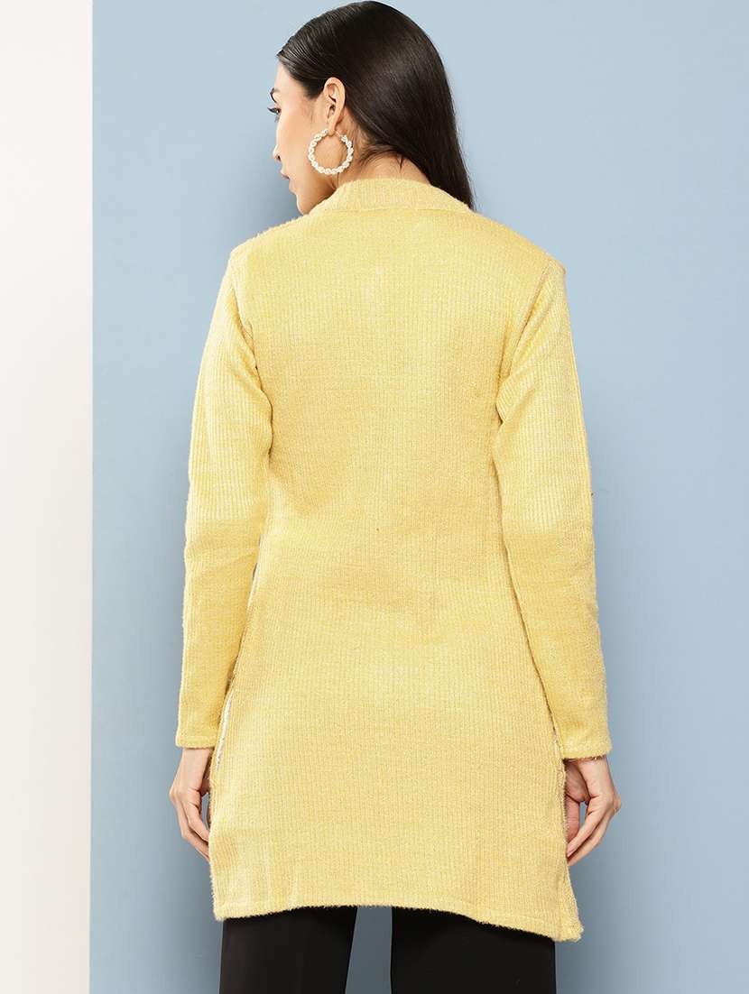 women solid long sleeve cardigan - 22224819 -  Standard Image - 2