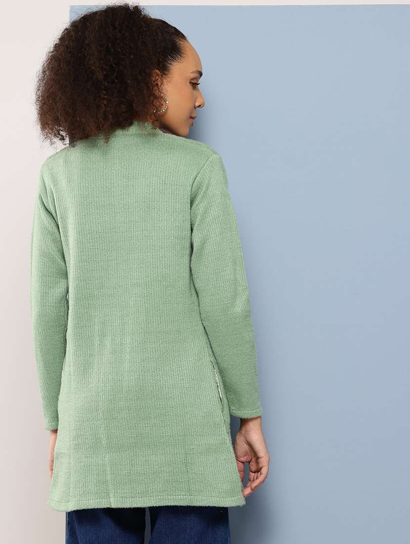 women self designed long sleeve cardigan - 22224820 -  Standard Image - 2