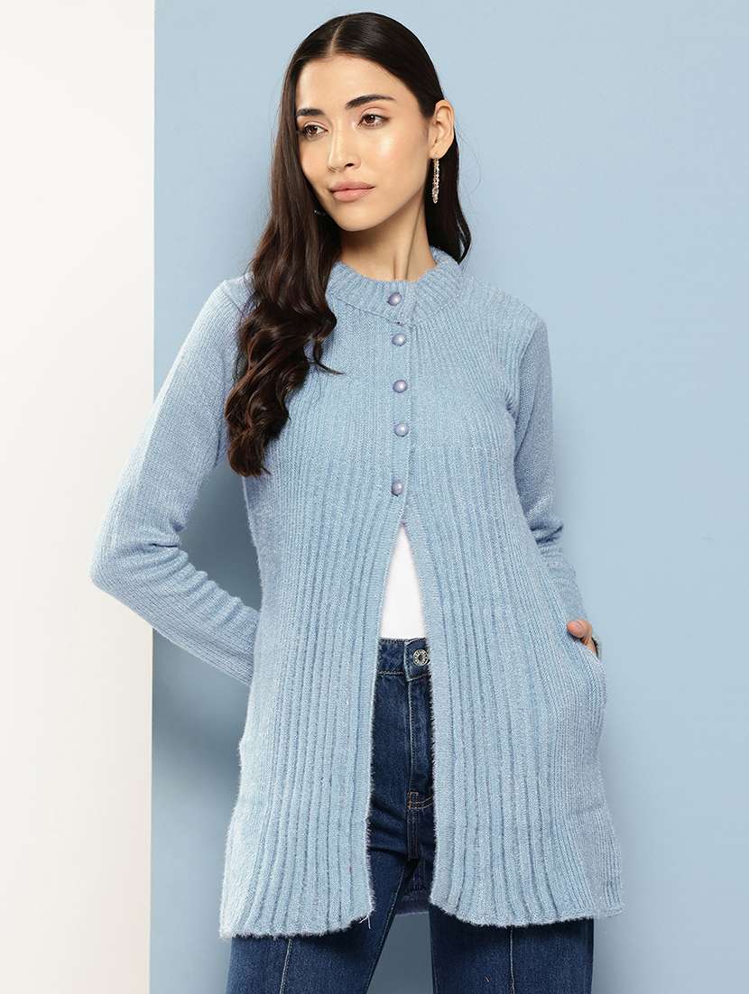 women self designed long sleeve cardigan