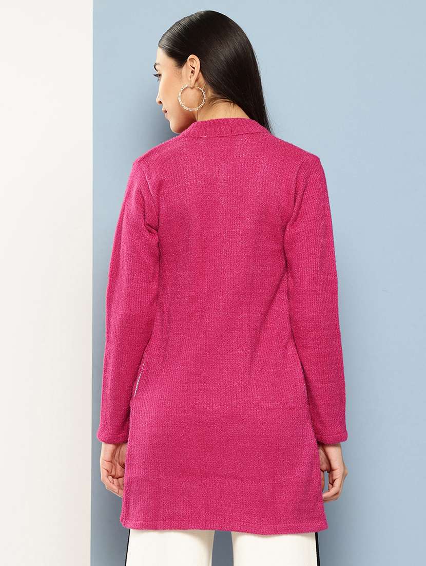 women self designed long sleeve cardigan - 22224823 -  Standard Image - 2