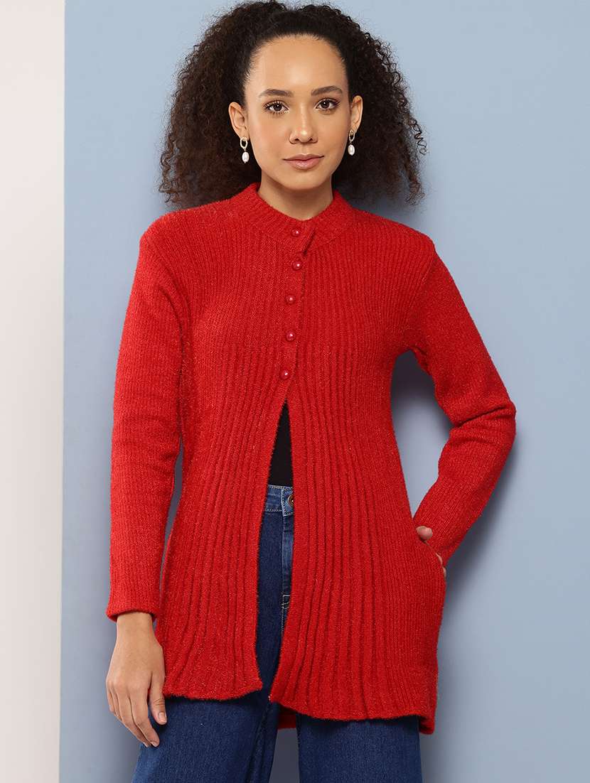 women self designed long sleeve cardigan