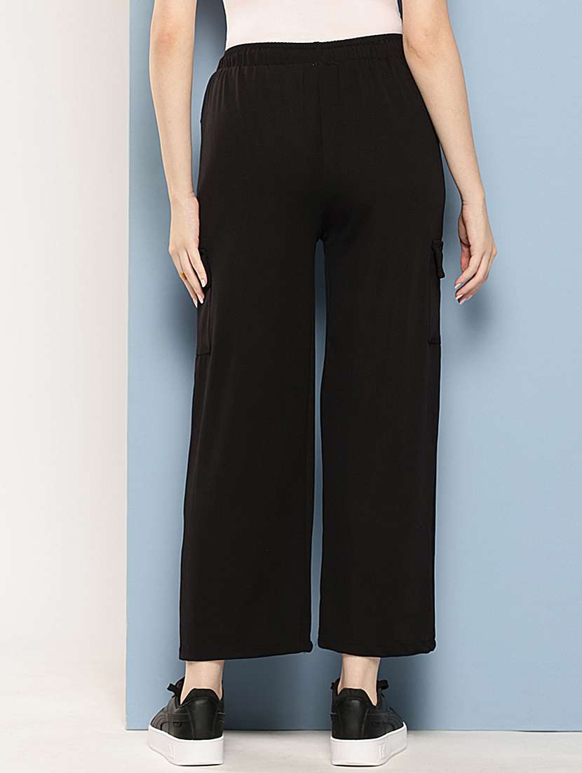 women solid mid rise straight trouser - 22224847 -  Standard Image - 2