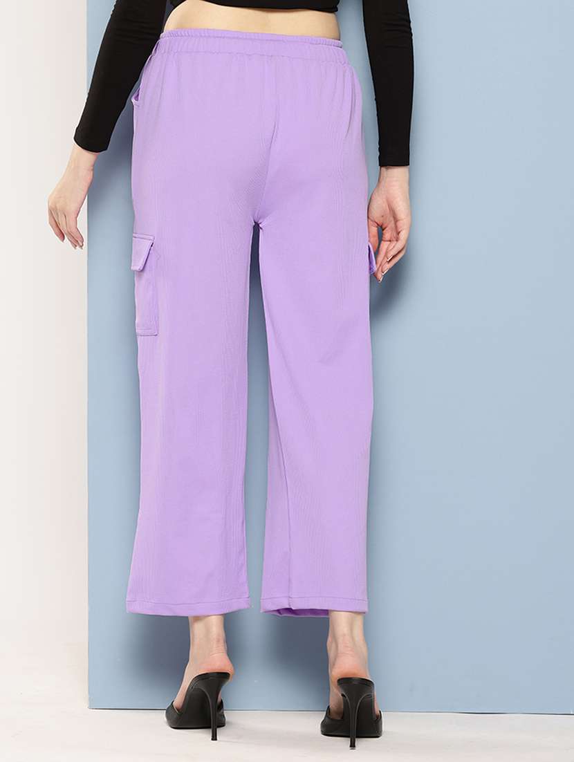 women solid mid rise regular fit cargo - 22224851 -  Standard Image - 2