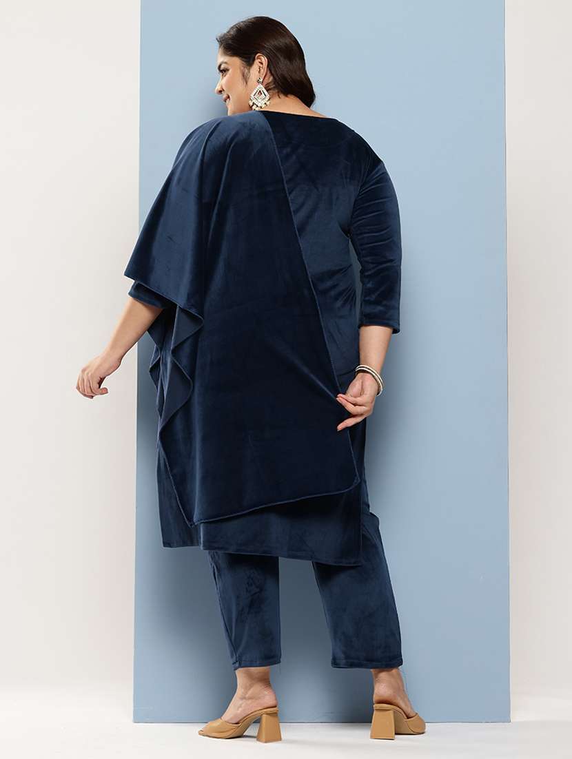 women plus size embellished three quarter sleeve kurta pant with dupatta set - 22224882 -  Standard Image - 2