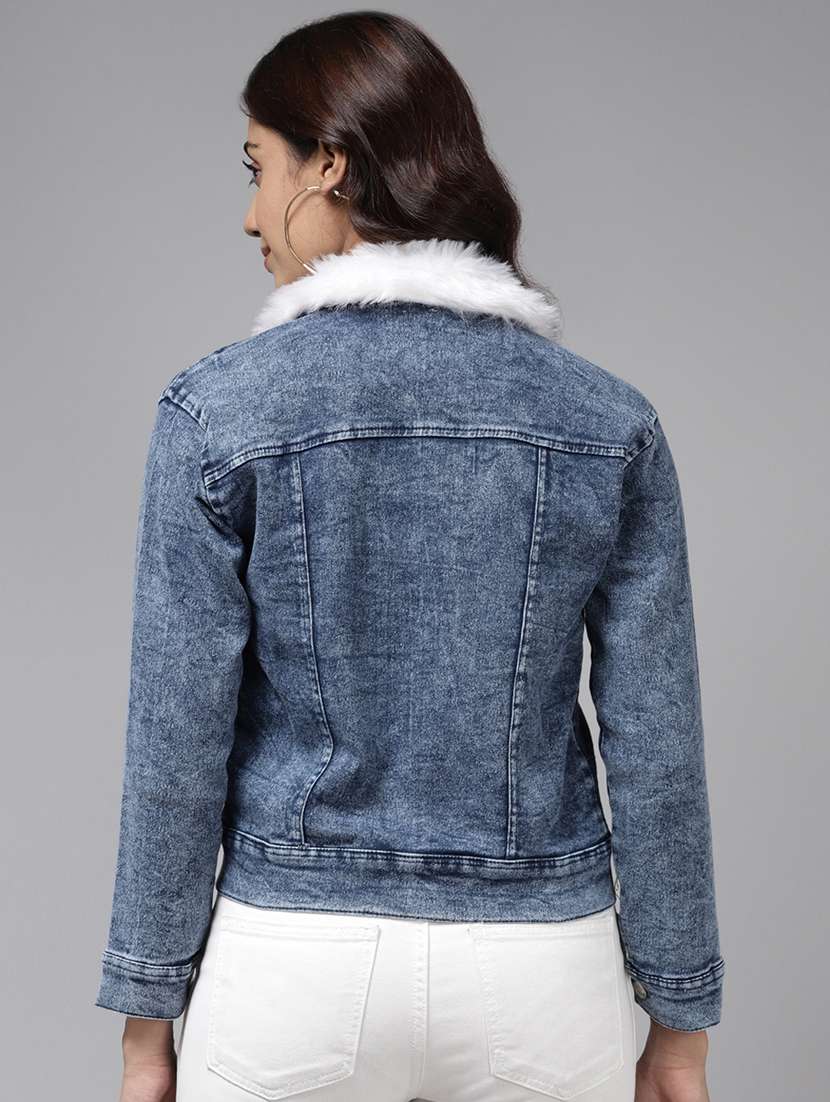 women solid long sleeve denim jacket - 22224904 -  Standard Image - 2