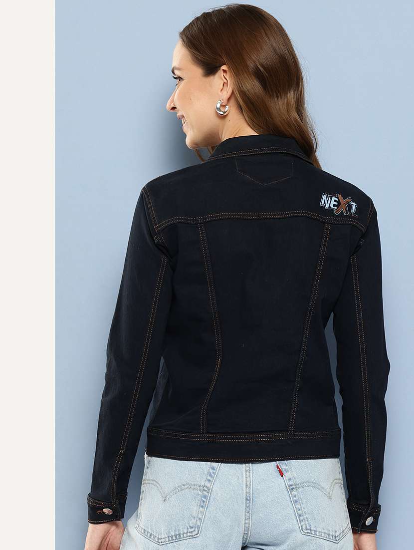 women solid long sleeve denim jacket - 22224939 -  Standard Image - 2